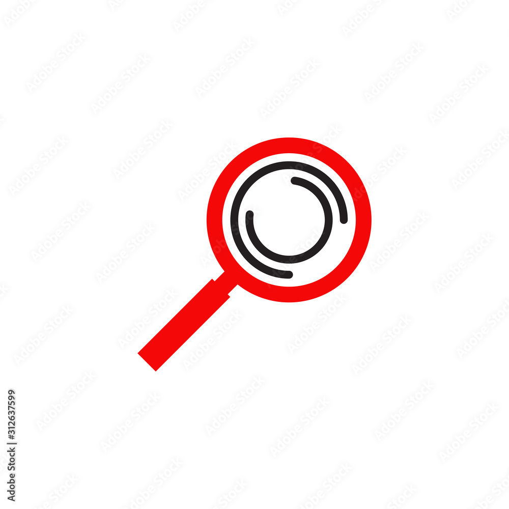 Poster search magnifying glass icon logo design vector template