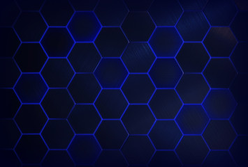 Blue tiles texture hexagon