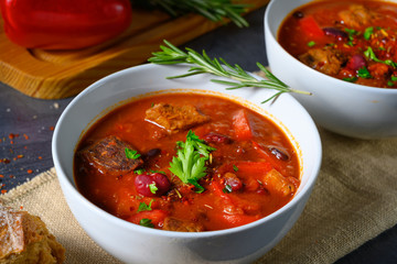 Spicy Mexican style beef with beans