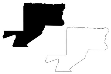Woleu-Ntem Province (Subdivisions of Gabon, Gabonese Republic) map vector illustration, scribble sketch Woleu Ntem map