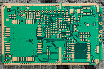 Motherboard paths for electronic components.