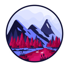 Winter mountains vector