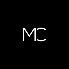 Creative unique minimal MC initial based letter icon logo - obrazy, fototapety, plakaty