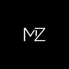 Creative unique minimal MZ initial based letter icon logo