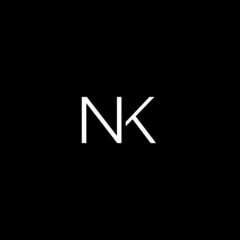 Creative unique minimal NK initial based letter icon logo
