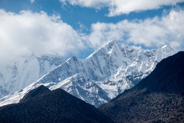 Snow Peaks in the Himalaya Mountain Range