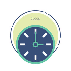 Analog clock flat vector icon. Symbol of time management