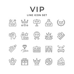 Set line icons of VIP - obrazy, fototapety, plakaty