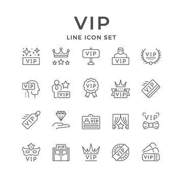 Set line icons of VIP