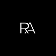 Modern unique minimal creative RA initial based letter icon logo