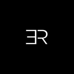Modern unique minimal creative ER initial based letter icon logo