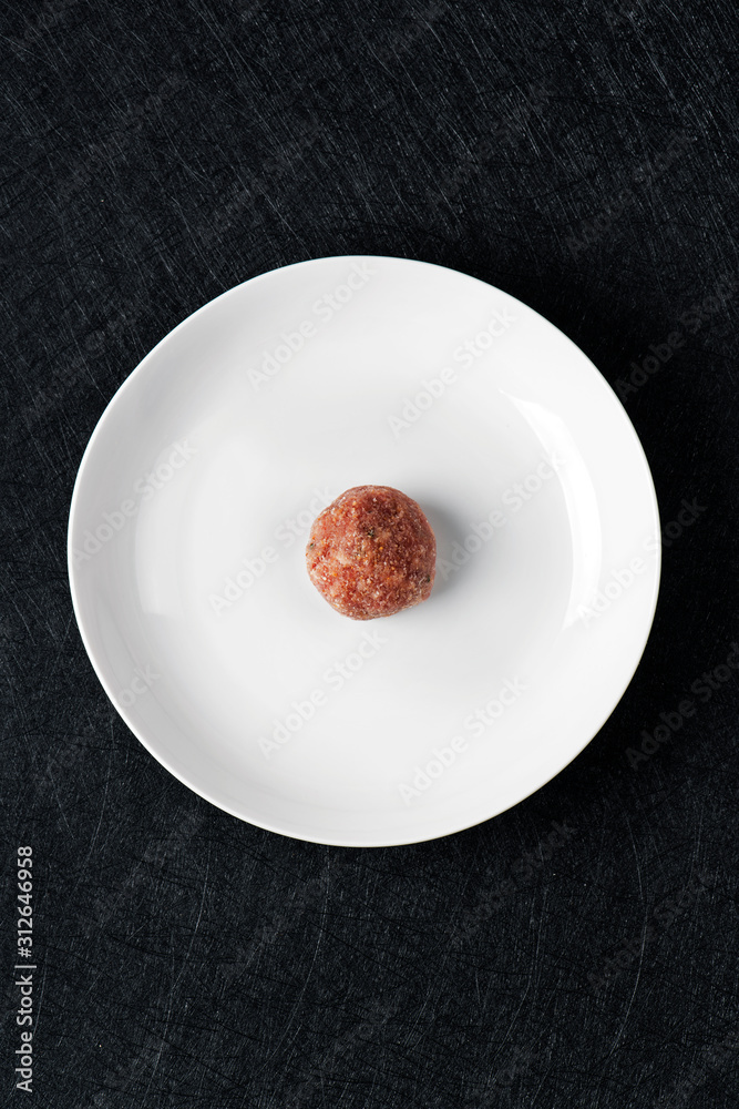 Canvas Prints raw homemade meatball