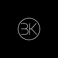 Unique minimal creative BK initial based letter icon logo