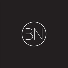 Unique minimal creative BN initial based letter icon logo