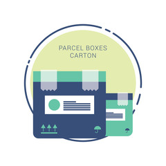 Parcel boxes carton vector illustration