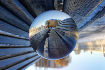 Glass ball with a beautiful background.