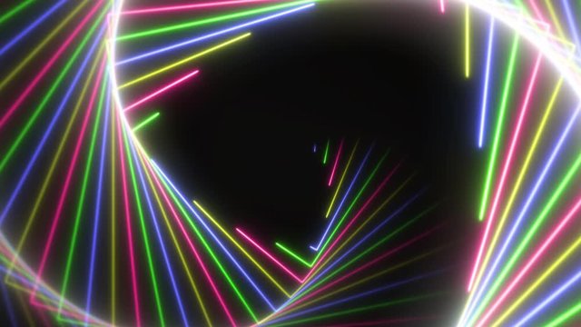 Abstract colorful glowing neon background, 4k loop.