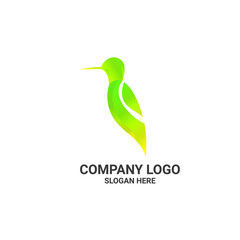 green lime bird logo gradient style