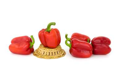 Red peppers on a white background