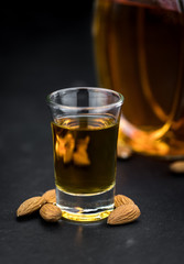 Portion of Amaretto as detailed close-up shot; selective focus