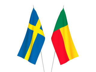 Sweden and Benin flags