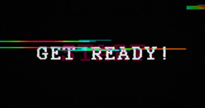 Modern glitch transition with get ready