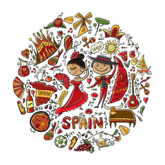Travel to Spain. Greeting card for your design