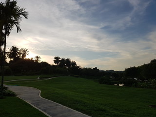 Fototapeta na wymiar Sunset at a park