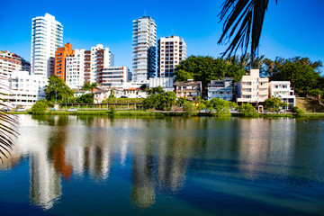 Fototapeta premium Paisagem da Logoa do Violão, cidade de Torres, estado do Rio Grande do Sul, Brasil