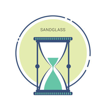 recommend clip art: Vintage hourglass / sandglass timer or clock flat icon for apps and websites