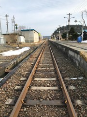 Fototapeta na wymiar Railway at Rural Station