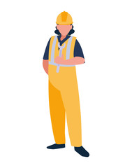Isolated builder avatar man with yellow helmet vector design