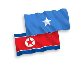 Flags of North Korea and Somalia on a white background