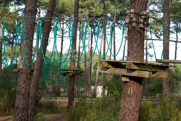 Rope climbing center hiking in rope park safety equipment roping course