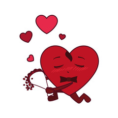 Isolated male red heart cartoon vector design