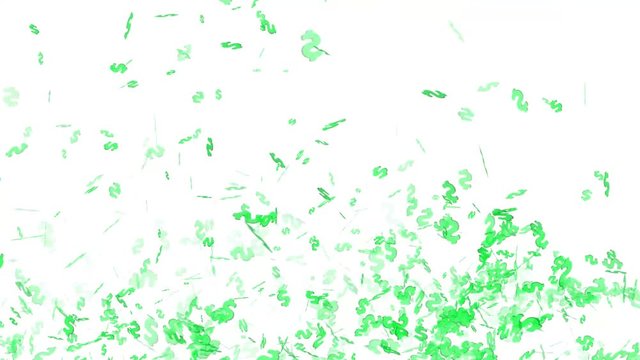 dollar green color flying in the air fractal omni effect