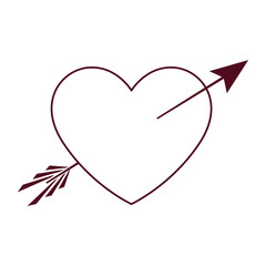 Isolated heart with arrow vector design
