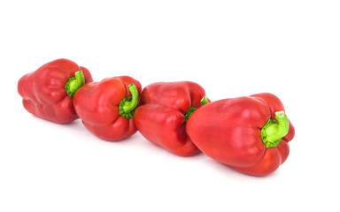 Red peppers on a white background