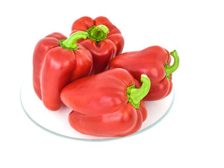Red peppers on a white background
