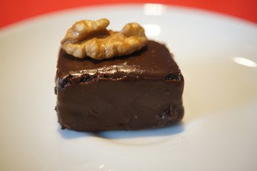 Chocolate candy with walnut