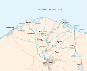 map of the nile river delta in upper egypt