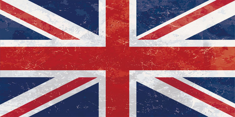 Antique style United Kingdom flag illustration