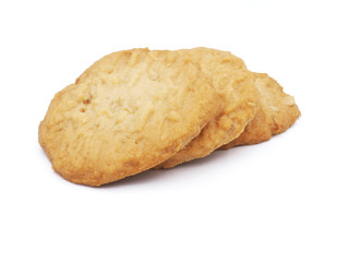 Cookies almond on white background