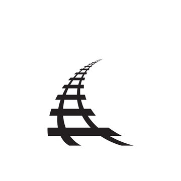 Railway icon design template vector isolated illustration