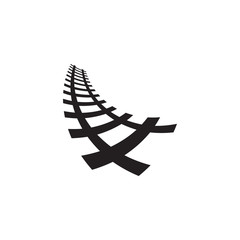 Railway icon design template vector isolated illustration