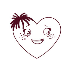 Isolated female heart cartoon vector design