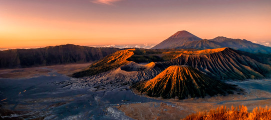 Nature landscape of surface wave of volcanic soil texture background at slope of Bromo mountain at ...