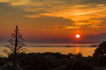 sunrise over the sea in cornwall