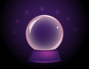 Fototapeta na wymiar Fortune teller,mind power concept. Vector illustration of Magic crystal ball