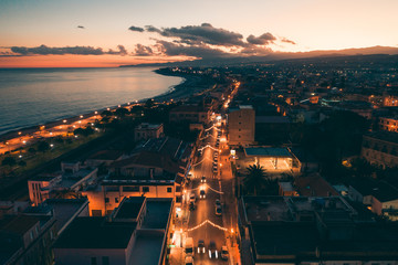 Siderno di notte, una meravigliosa città in Calabria.